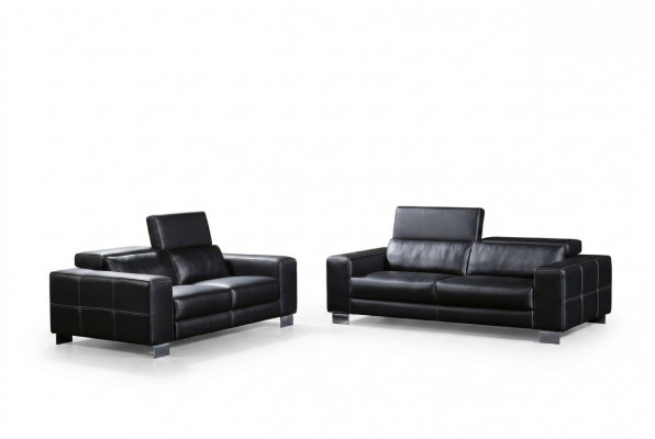 Ledercouch Couch Wunnlandschaft 3+2 Sëtz Garnitur Deko Design Modern Sofa
