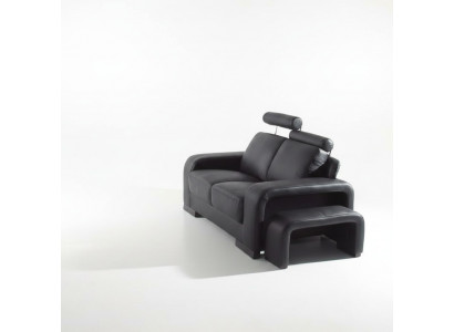 Zweisëtzer 2-Sëtzer Sofa Canapé Polster Canapéë Sofasen mat Hocker Garnitur