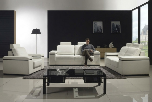 Sofa 3 Sëtzer Design Sofae Polster Modern Couche Lieder Relax Dräisëtzer