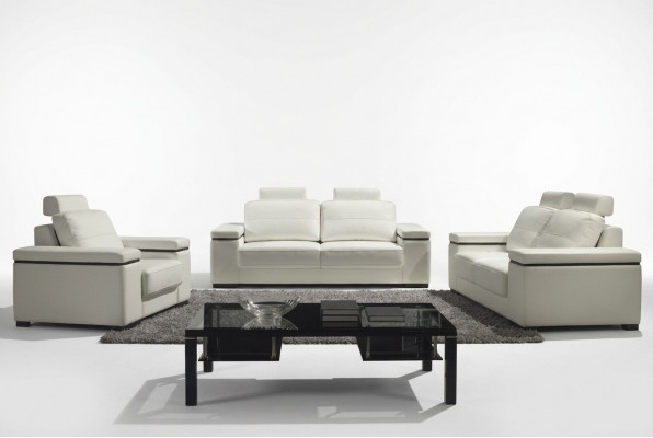 Sofa 3 Sëtzer Design Sofae Polster Modern Couche Lieder Relax Dräisëtzer