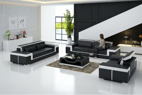 Design Polstersëtz Canapé 3-Sëtzer Garnitur Sofa Sofae Couchen Dekor Lieder