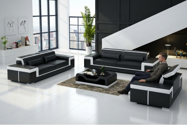 Canapé 2 Plazen Polster Designer Canapéen Sofas Garnitur NEI Ledercanapé