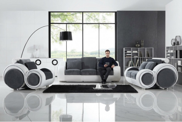 Modern Sofagarnitur 3+2+1 Sëtz Set Design Sofas Polster Couchen Textil