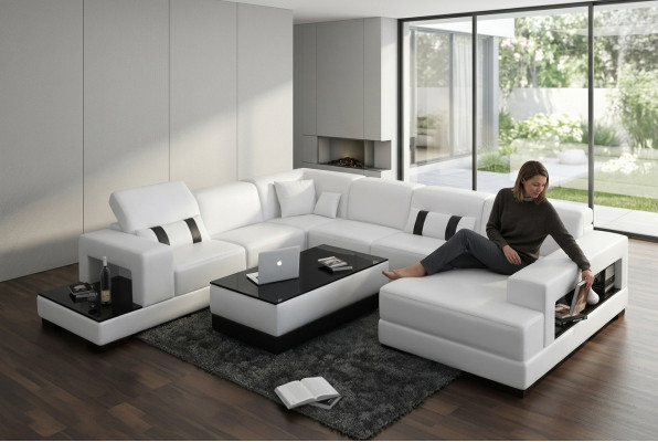 Eckcouch Canapé Sofa Polster Deko Wunnlandschaft Lieder Eck Canapéen Garnitur