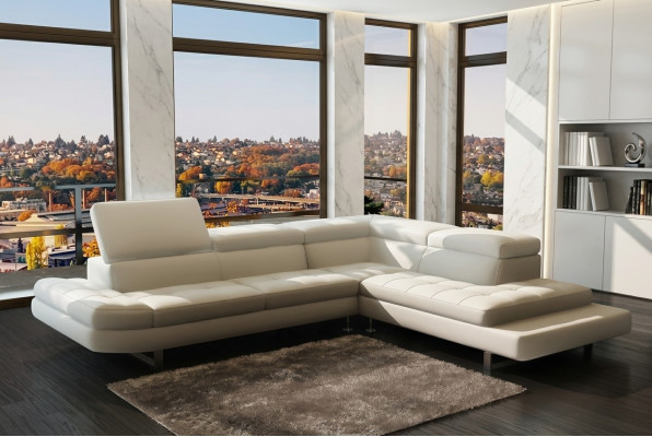Modern Ledersofa Ecksofa L Form Polster Designer Ecksëtztgrupp