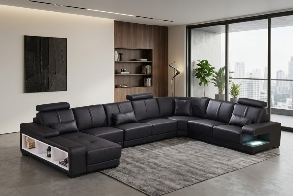 XXL GROSS Wunnlandschaft U Form Ecksofa Sofa Canapé Polster Dekor Garnitur