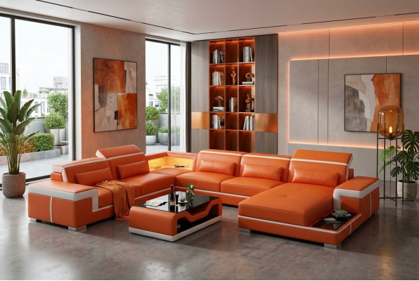 Canapé Couch Polster Set Wunnlandschaft Design Eckcanapé Lieder Nei