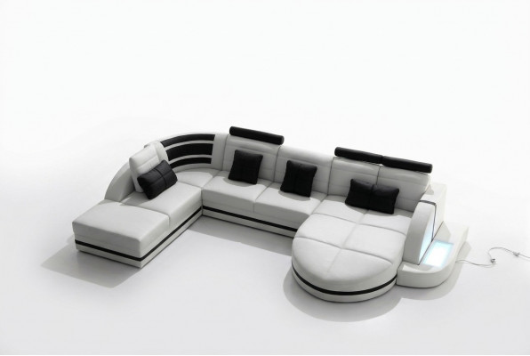 Ecksofa Ledersofa Grouss XXL U-Form Wunnlandschaft Sofa Canapé Garnitur Canapéen Eck-Ecksofa