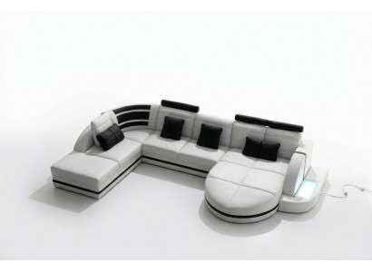 Ecksofa Ledersofa Grouss XXL U-Form Wunnlandschaft Sofa Canapé Garnitur Canapéen Eck-Ecksofa