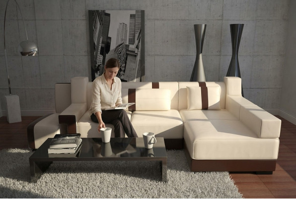 Eckcouch Sofa Couch Dekokëssen Wunnlandschaft Ledercouch Eck Sofas Garnitur