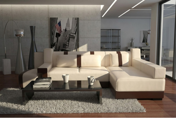 Eckcouch Sofa Couch Dekokëssen Wunnlandschaft Ledercouch Eck Sofas Garnitur