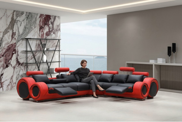 Designer Sofa Garnitur Wunnlandschaft Canapé Ecksofa Lieder Textil Polster