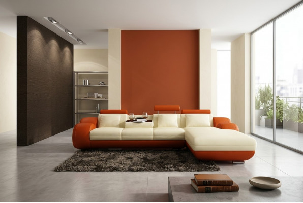 Gerundete Ecksofa Couch Modern Sitzpolster Garnituren Wunnlandschaften