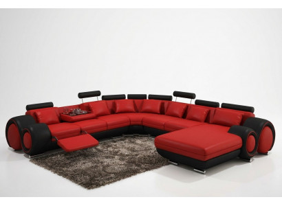 Ledersofa Canapé Polster Sëtz Garnitur Canapéen Wunnlandschaft GROUSS XXL