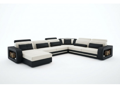 U-Form Sofa Couch Polster Ecksofa Garnitur Wunnlandschaft Lieder Design