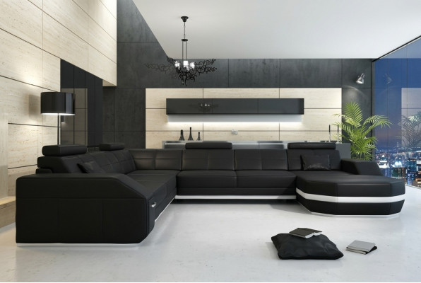 Ecksofa Liederkanapé Grouss XXL U-Form Wunnlandschaft Sofa Canapé Dekor Garnitur