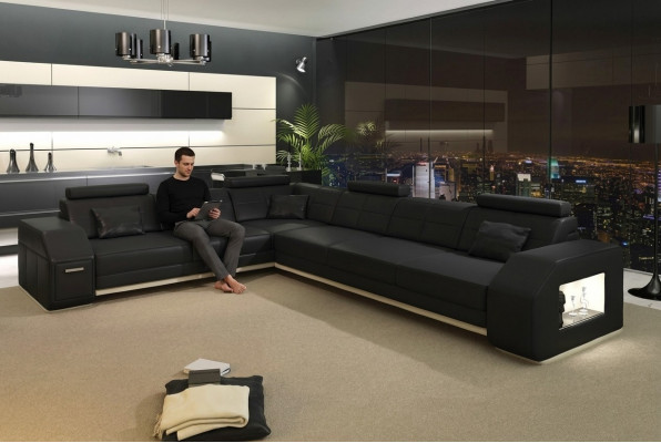 Canapé Eckecksofa Lieder Textil Polster Garnitur Designer Sofa Wunnlandschaft