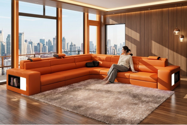 L-Form Modern Eckcanapé Couch Polster Lieder Design Canapé Garnitur