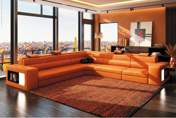 L-Form Modern Eckcanapé Couch Polster Lieder Design Canapé Garnitur