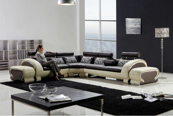 Ecksofa L-Form 2x Hocker Sofa Canapé Design Gro Polster Lieder Modern