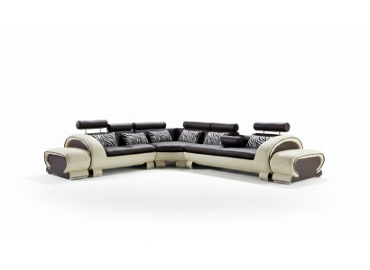 Ecksofa L-Form 2x Hocker Sofa Canapé Design Gro Polster Lieder Modern