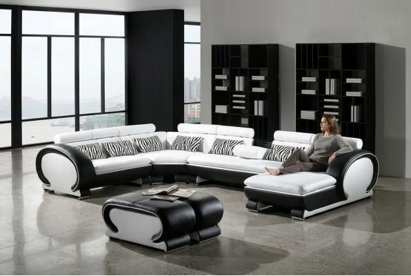 Ecksofa + 2x Hocker Eckgarnituren Lieder Couchen Wunnzëmmer Sëtzmiwwelen