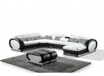 Ecksofa + 2x Hocker Eckgarnituren Lieder Couchen Wunnzëmmer Sëtzmiwwelen