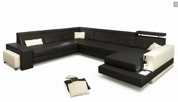 Designer Garnitur Eckgarnitur Wunlandschaft U-Form Couch Ecksofa Polstersëtz.