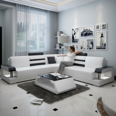 Designer Sofa Couch Ecksofa Polster Garnitur Wunnlandschaft Lieder Textil