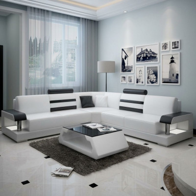 Designer Sofa Couch Ecksofa Polster Garnitur Wunnlandschaft Lieder Textil