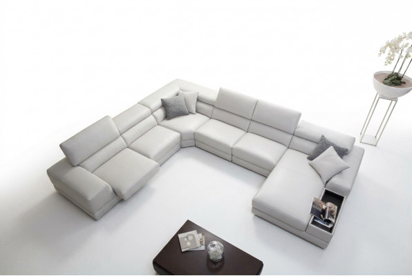 Relax-Wunnlandschaft U-Form Eckssofa Couch Sofa Ledersofa Garnitur