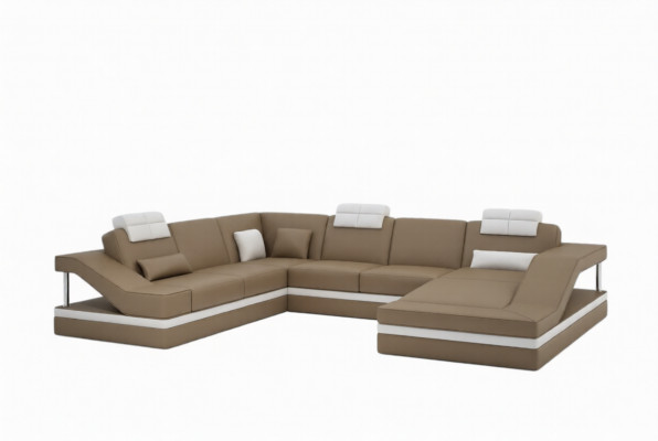 Canapé Ecksofa Ledercanapé Polster Canapé Wunnlandschaft Canapé Eckgarnitur U Form
