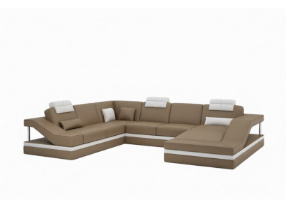 Canapé Ecksofa Ledercanapé Polster Canapé Wunnlandschaft Canapé Eckgarnitur U Form