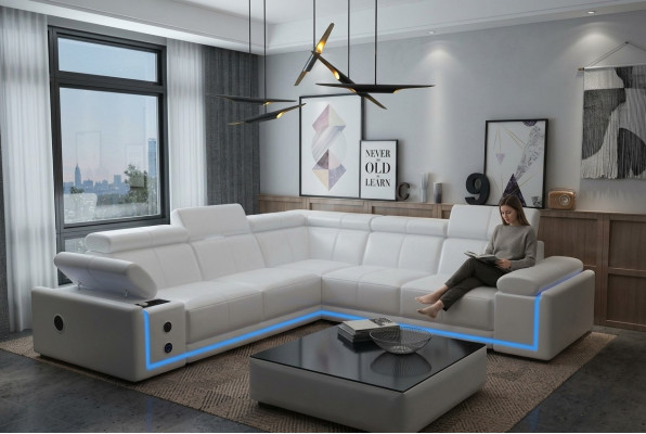Beleuchte Lieder Eckcanapé Couch L Form Sound Led Boxen Modern