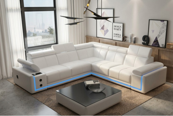 Beleuchte Lieder Eckcanapé Couch L Form Sound Led Boxen Modern