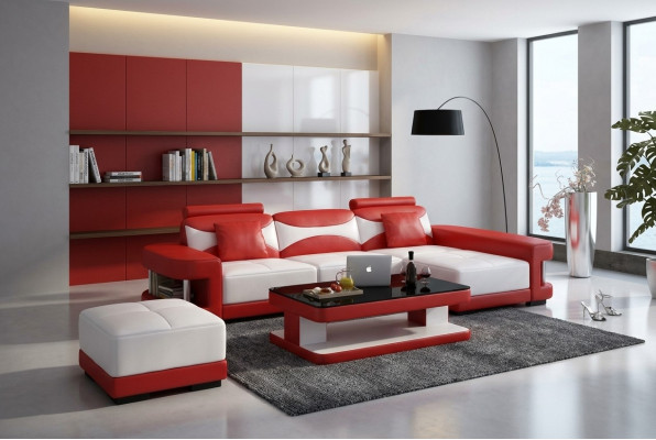 Liederkanapé Eckkanapé Hocker Garnitur Polster LFormat Canapé Sofa Design