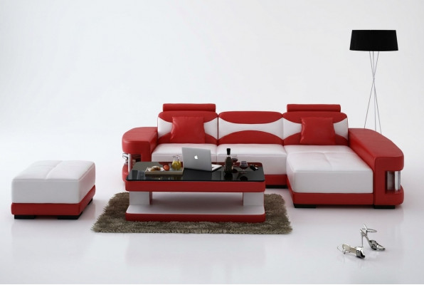 Liederkanapé Eckkanapé Hocker Garnitur Polster LFormat Canapé Sofa Design