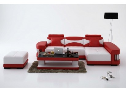 Liederkanapé Eckkanapé Hocker Garnitur Polster LFormat Canapé Sofa Design