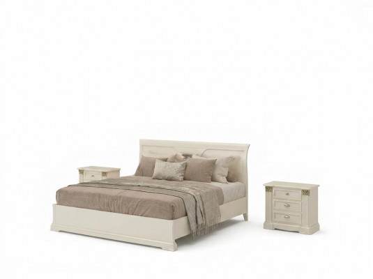 Bett + 2x Nuetsdësch 3 tlg Schlofzëmmer Set Design Modern Luxus Klassesch Miwwelen Massivholz