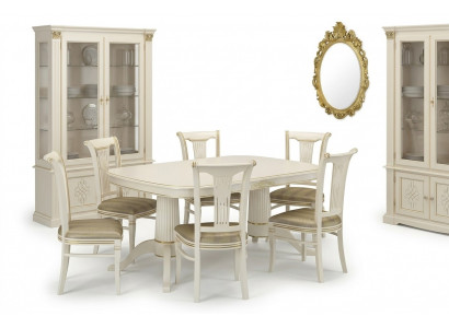 Set vun 4 Stull Still Iesszëmmer Garnitur Miwwelen Léin Design Sëtzmiwwel Grupp Holz