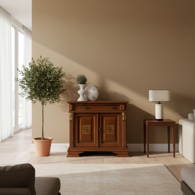 Klassesche Wandsschaf Anrichte Holz Buffet Vitrin Luxus Schaf Miwwel