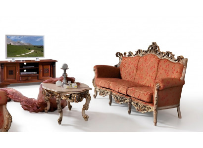 Designer 321 Sëtzer Sofa-Suite Polster Italienesch Miwwelen Sofa Massivholz