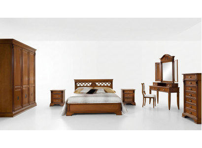 Luxus Schlofzëmmer Set 8-Deeler. Bett + 2x Nuechtstësch + Schminckdësch Designer Miwwelen Massivholz