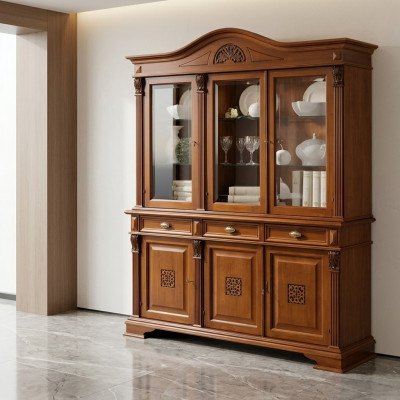 Steewand Holz Buffet Vitrine Schaf Sall Schiefschränk