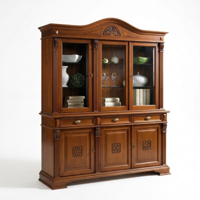 Steewand Holz Buffet Vitrine Schaf Sall Schiefschränk