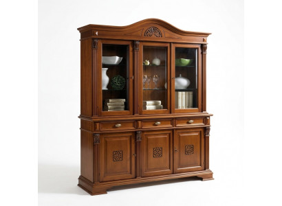 Steewand Holz Buffet Vitrine Schaf Sall Schiefschränk