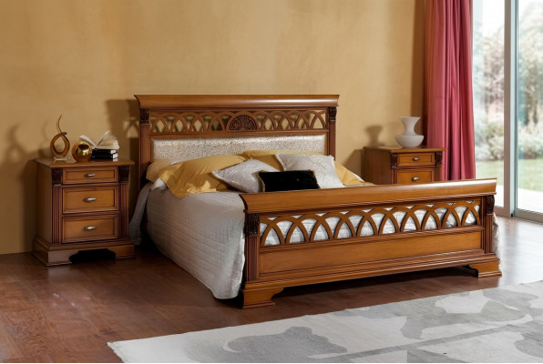 Bett Duebel Hotel Antik Better 2x Nuetsdësch Schlofzëmmer 3tlg Barock Rokoko Massivholz