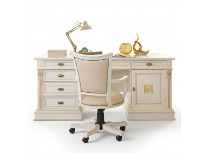 Bürosset Schreifdësch Chefsessel Komplett Office Barock Rokoko 2tlg. Set Massivholz