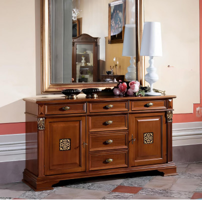 Kommod Anrichte Schaf Garderob Sideboard Italienesch Miwwelen Antik Stil Holz