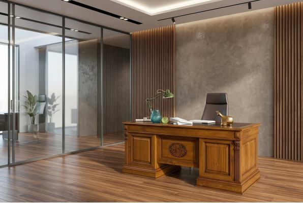 Schaffdësch Büro Dësch Adelholz Dëscher Barock Rokoko Antik Stil 185x90cm